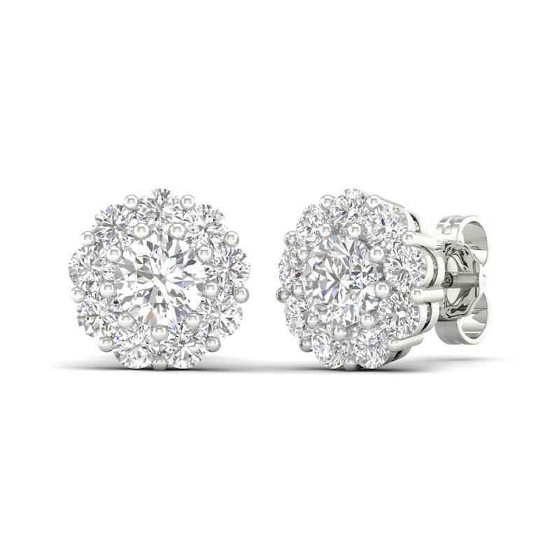Main Image 1 of Lab-Grown Diamond Earrings 2 ct tw Round 14K White Gold