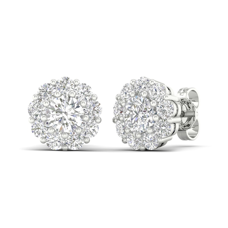 Lab-Created Diamond Earrings 2 ct tw Round 14K White Gold