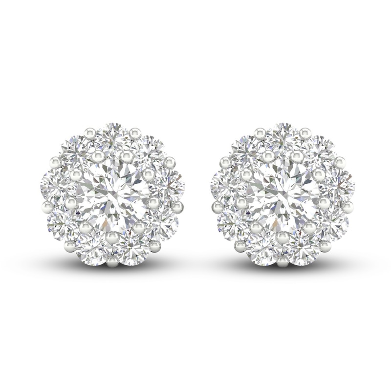 Main Image 2 of Lab-Grown Diamond Earrings 2 ct tw Round 14K White Gold