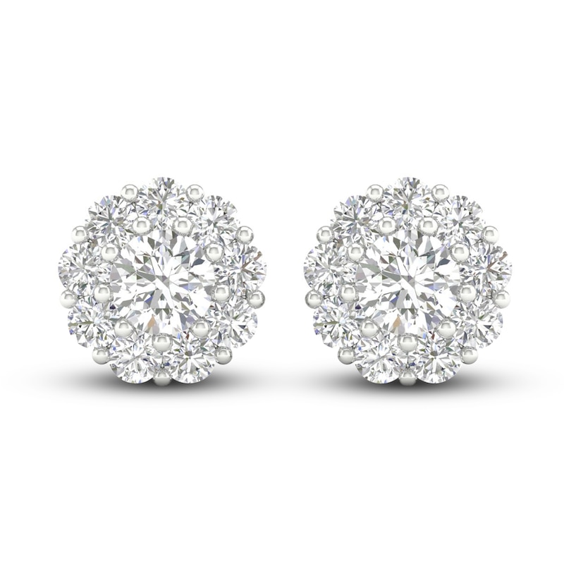 Lab-Created Diamond Earrings 2 ct tw Round 14K White Gold