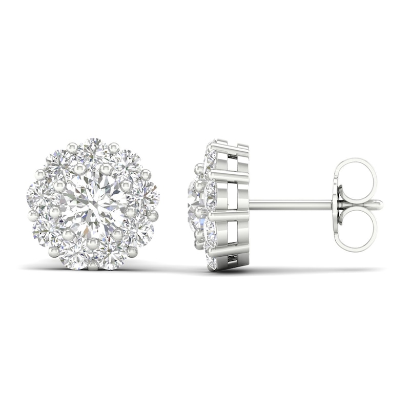 Main Image 3 of Lab-Grown Diamond Earrings 2 ct tw Round 14K White Gold