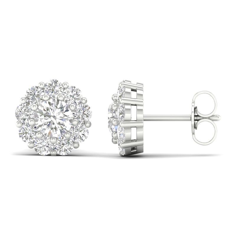 Lab-Created Diamond Earrings 2 ct tw Round 14K White Gold