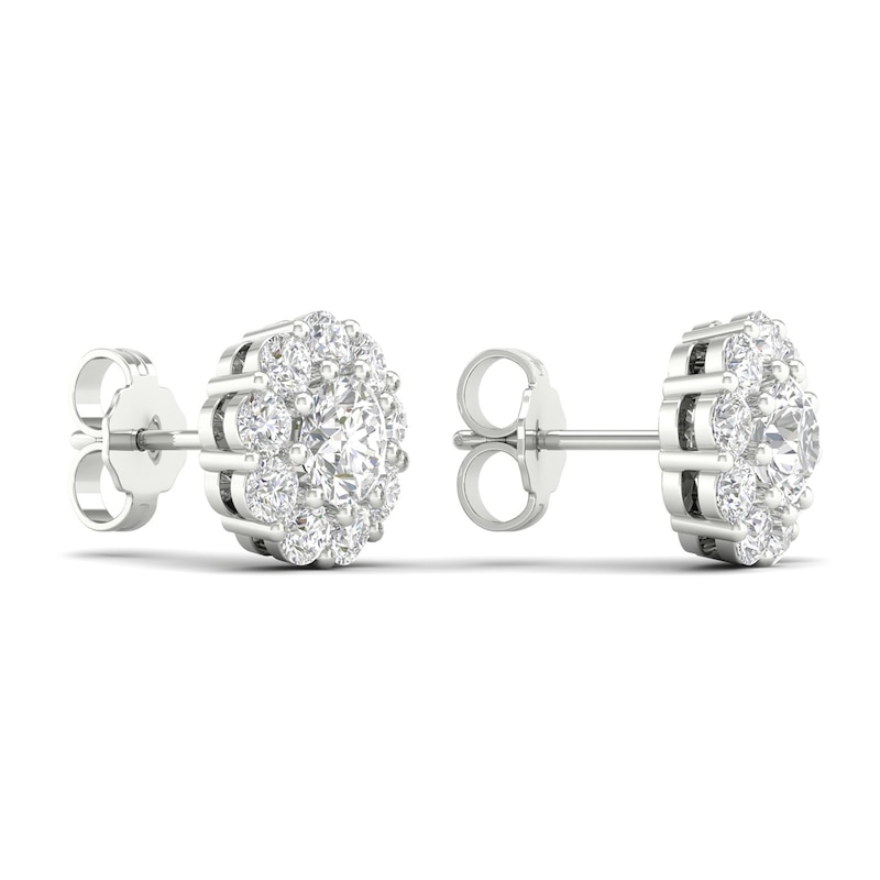 Lab-Created Diamond Earrings 2 ct tw Round 14K White Gold