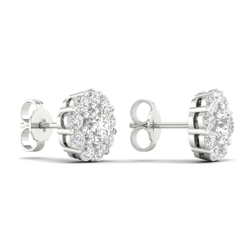 Main Image 4 of Lab-Grown Diamond Earrings 2 ct tw Round 14K White Gold