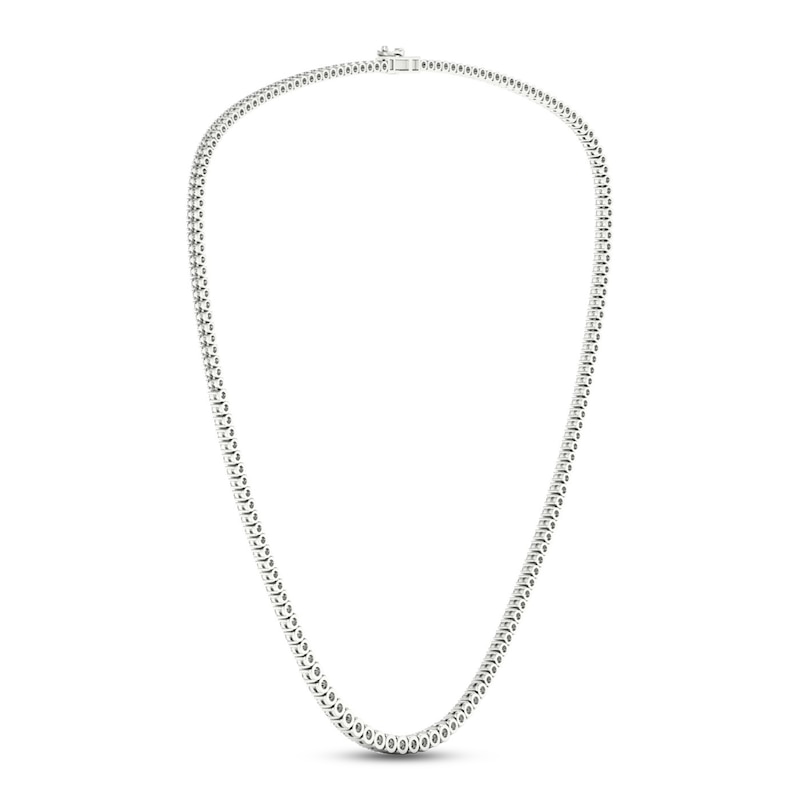 Lab-Created Diamond Tennis Necklace 10 ct tw Round 14K White Gold