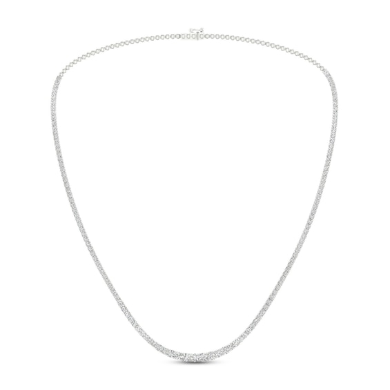 Jared Signature Lab-Grown Diamond Tennis Necklace 7 ct tw Round 14K White Gold