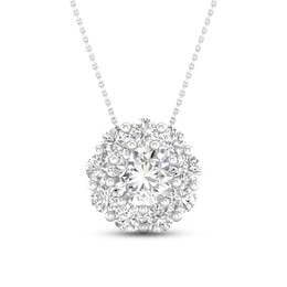 Lab-Grown Diamond Pendant Necklace 2 ct tw Round 14K White Gold