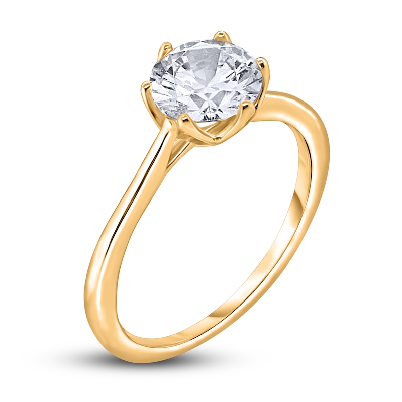 Main Image 2 of Diamond Cathedral Solitaire Engagement Ring 2 ct tw Round 14K Yellow Gold (I2/I)