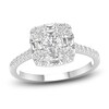 Thumbnail Image 1 of Diamond Ring 3/4 ct tw Round/Baguette 14K White Gold