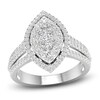 Thumbnail Image 1 of Diamond Ring 1 ct tw Marquise/Round 14K White Gold