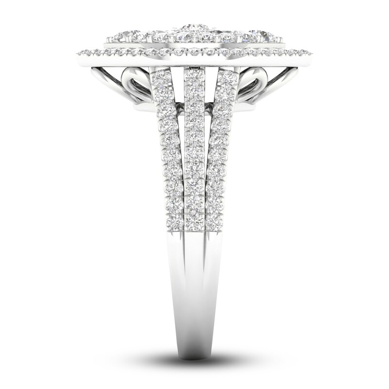 Main Image 3 of Diamond Ring 1 ct tw Marquise/Round 14K White Gold