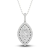 Thumbnail Image 1 of Diamond Pendant Necklace 3/4 ct tw Marquise/Round 14K White Gold