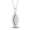 Thumbnail Image 2 of Diamond Pendant Necklace 3/4 ct tw Marquise/Round 14K White Gold