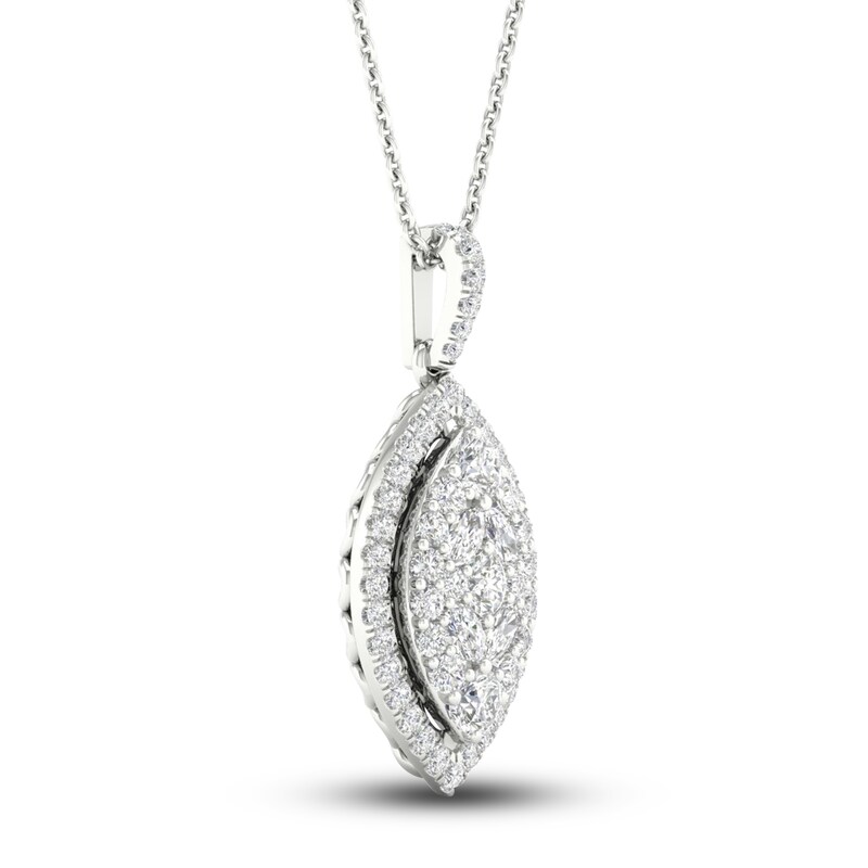 Main Image 2 of Diamond Pendant Necklace 3/4 ct tw Marquise/Round 14K White Gold