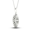 Thumbnail Image 4 of Diamond Pendant Necklace 3/4 ct tw Marquise/Round 14K White Gold