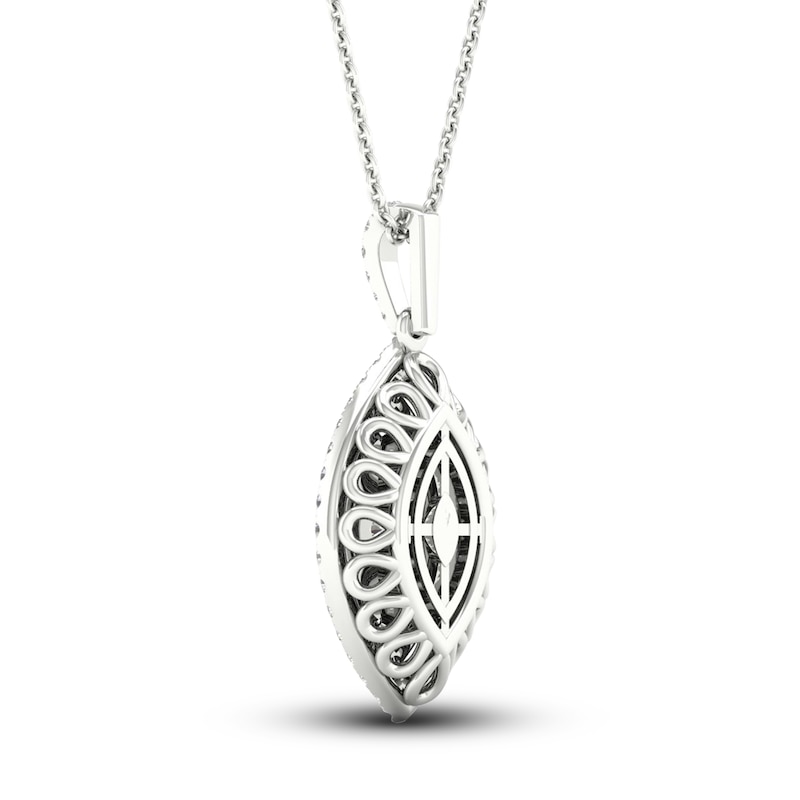Main Image 4 of Diamond Pendant Necklace 3/4 ct tw Marquise/Round 14K White Gold