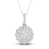 Thumbnail Image 1 of Diamond Pendant Necklace 1-1/4 ct tw Round/Marquise 14K White Gold