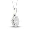 Thumbnail Image 2 of Diamond Pendant Necklace 1-1/4 ct tw Round/Marquise 14K White Gold