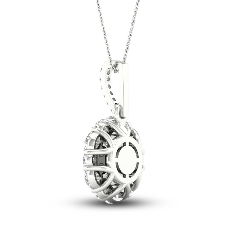 Main Image 4 of Diamond Pendant Necklace 1-1/4 ct tw Round/Marquise 14K White Gold