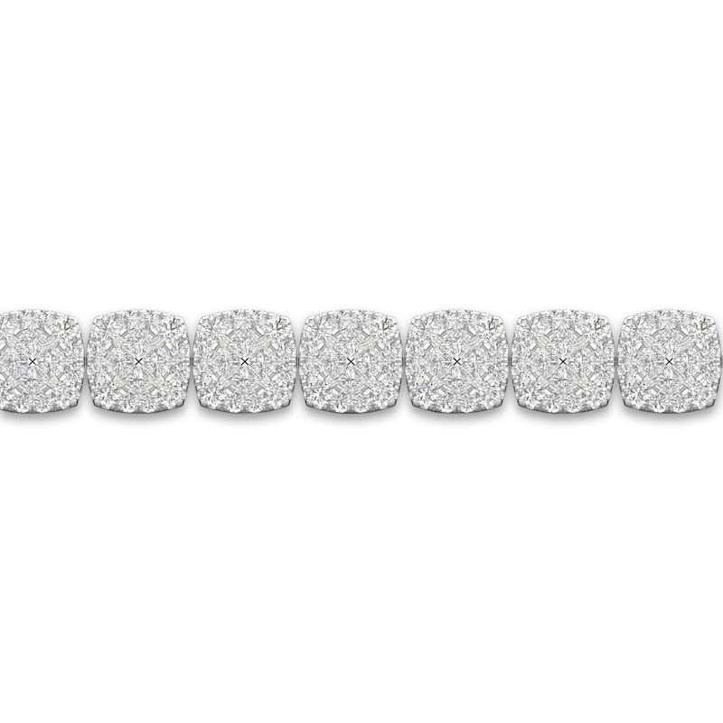 Main Image 1 of Diamond Line Tennis Bracelet 5 ct tw Princess/Round 14K White Gold