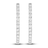 Diamond Hoop Earrings 3 ct tw Round 14K White Gold