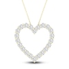 Thumbnail Image 1 of Lab-Grown Diamond Heart Necklace 2 ct tw Round 14K Yellow Gold