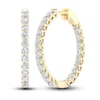 Thumbnail Image 1 of Lab-Grown Diamond Hoop Earrings 3 ct tw Round 14K Yellow Gold