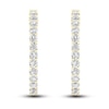 Thumbnail Image 2 of Lab-Grown Diamond Hoop Earrings 3 ct tw Round 14K Yellow Gold