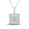Thumbnail Image 1 of Diamond Pendant Necklace 1/2 ct tw Princess/Round 10K White Gold 18"