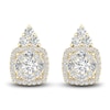 Diamond Stud Earrings 1-1/2 ct tw Round/Marquise 14K Yellow Gold