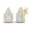 Thumbnail Image 2 of Diamond Stud Earrings 1-1/2 ct tw Round/Marquise 14K Yellow Gold