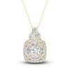 Thumbnail Image 1 of Diamond Pendant Necklace 3/4 ct tw Round/Marquise 14K Yellow Gold