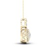 Thumbnail Image 3 of Diamond Pendant Necklace 3/4 ct tw Round/Marquise 14K Yellow Gold