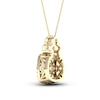 Thumbnail Image 4 of Diamond Pendant Necklace 3/4 ct tw Round/Marquise 14K Yellow Gold
