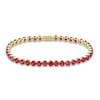 Thumbnail Image 1 of Natural Garnet Tennis Bracelet 10K Yellow Gold 4mm 7"
