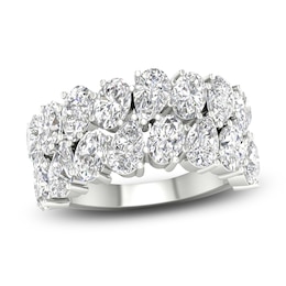 Lab-Grown Diamond Ring 4 ct tw Pear/Oval 14K White Gold