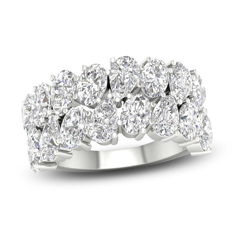 Main Image 1 of Lab-Grown Diamond Ring 4 ct tw Pear/Oval 14K White Gold