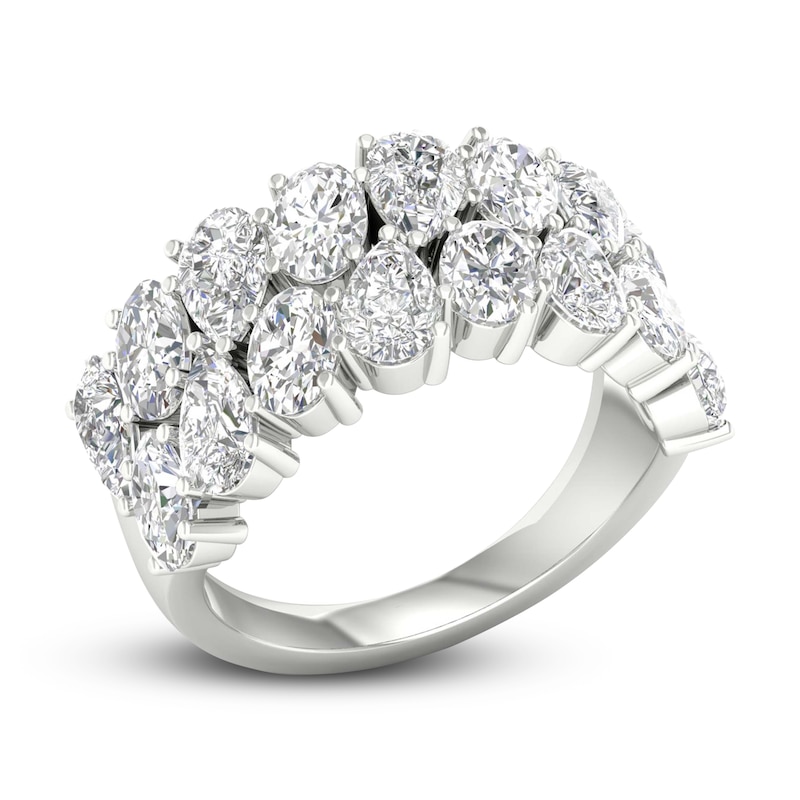 Main Image 2 of Lab-Grown Diamond Ring 4 ct tw Pear/Oval 14K White Gold