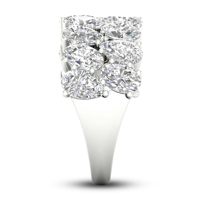 Main Image 3 of Lab-Grown Diamond Ring 4 ct tw Pear/Oval 14K White Gold