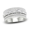 Thumbnail Image 1 of Lab-Grown Diamond Ring 2-1/3 ct tw Emerald/Round 14K White Gold