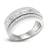 Thumbnail Image 2 of Lab-Grown Diamond Ring 2-1/3 ct tw Emerald/Round 14K White Gold