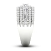 Thumbnail Image 2 of Lab-Created Diamond Ring 2-1/3 ct tw Emerald/Round 14K White Gold