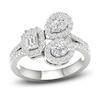 Thumbnail Image 1 of Lab-Grown Diamond Ring 1 ct tw Oval/Emerald/Pear/Round 14K White Gold