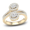 Thumbnail Image 1 of Lab-Grown Diamond Ring 1 ct tw Oval/Round 14K Yellow Gold
