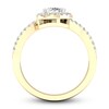 Thumbnail Image 3 of Lab-Grown Diamond Ring 1 ct tw Oval/Round 14K Yellow Gold