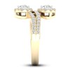 Thumbnail Image 4 of Lab-Grown Diamond Ring 1 ct tw Oval/Round 14K Yellow Gold
