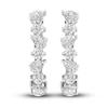 Thumbnail Image 1 of Lab-Grown Diamond Hoop Earrings 3-1/5 ct tw Pear/Round 14K White Gold