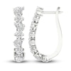 Thumbnail Image 2 of Lab-Grown Diamond Hoop Earrings 3-1/5 ct tw Pear/Round 14K White Gold