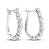 Thumbnail Image 4 of Lab-Grown Diamond Hoop Earrings 3-1/5 ct tw Pear/Round 14K White Gold
