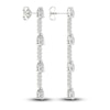 Thumbnail Image 4 of Lab-Grown Diamond Drop Earrings 2 ct tw Pear/Round 14K White Gold